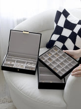 Load image into Gallery viewer, Classic Black Raffia Jewellery Box, Set of 3