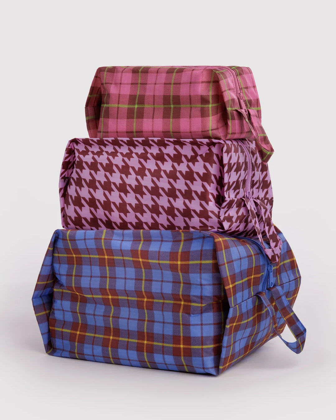 BAGGU 3D Zip Set, Check Mix