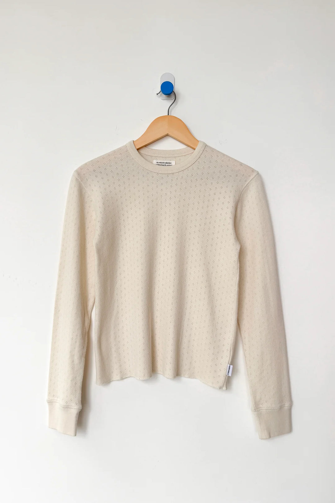 Pointelle Fundamental Tee, Naturel