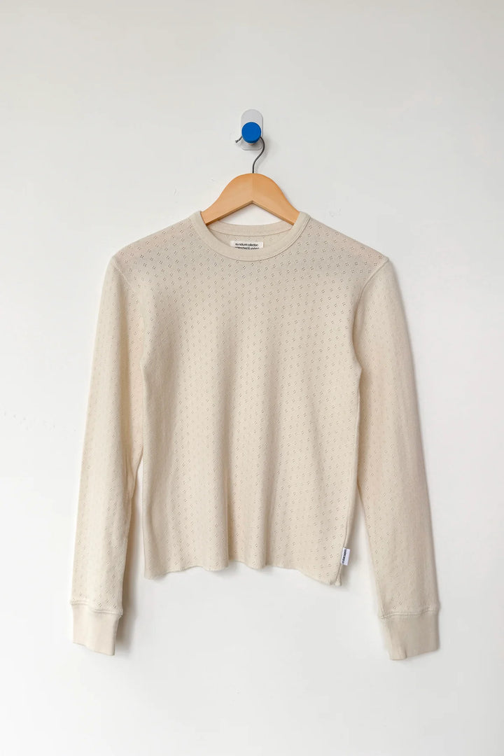 Pointelle Fundamental Tee, Naturel