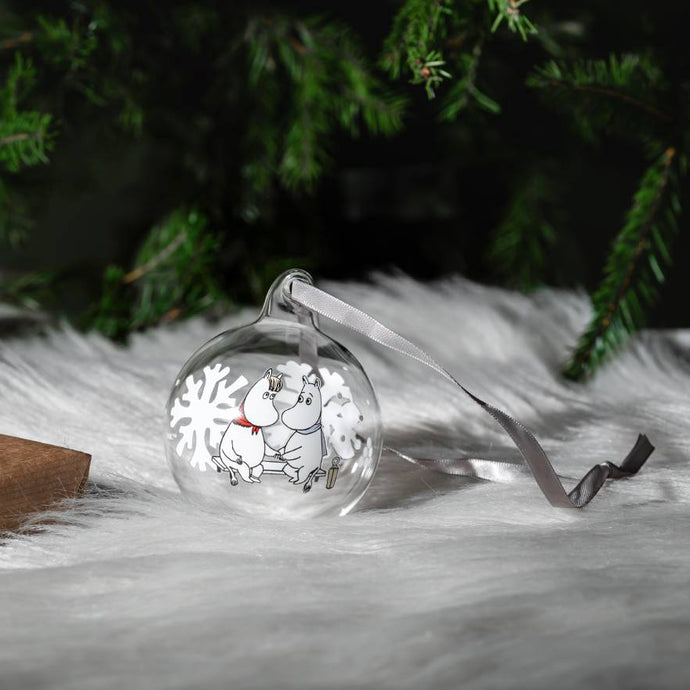 Moomin Snowflake Glass Decoration Ball, 7cm