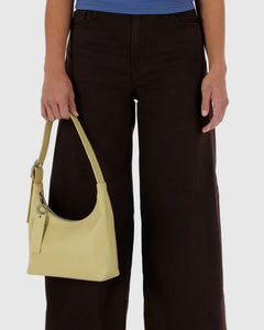 BAGGU Mini Recycled Leather Bag, Straw