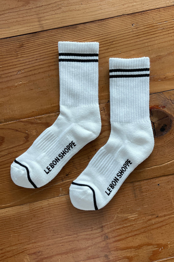 Boyfriend Socks, Classic White