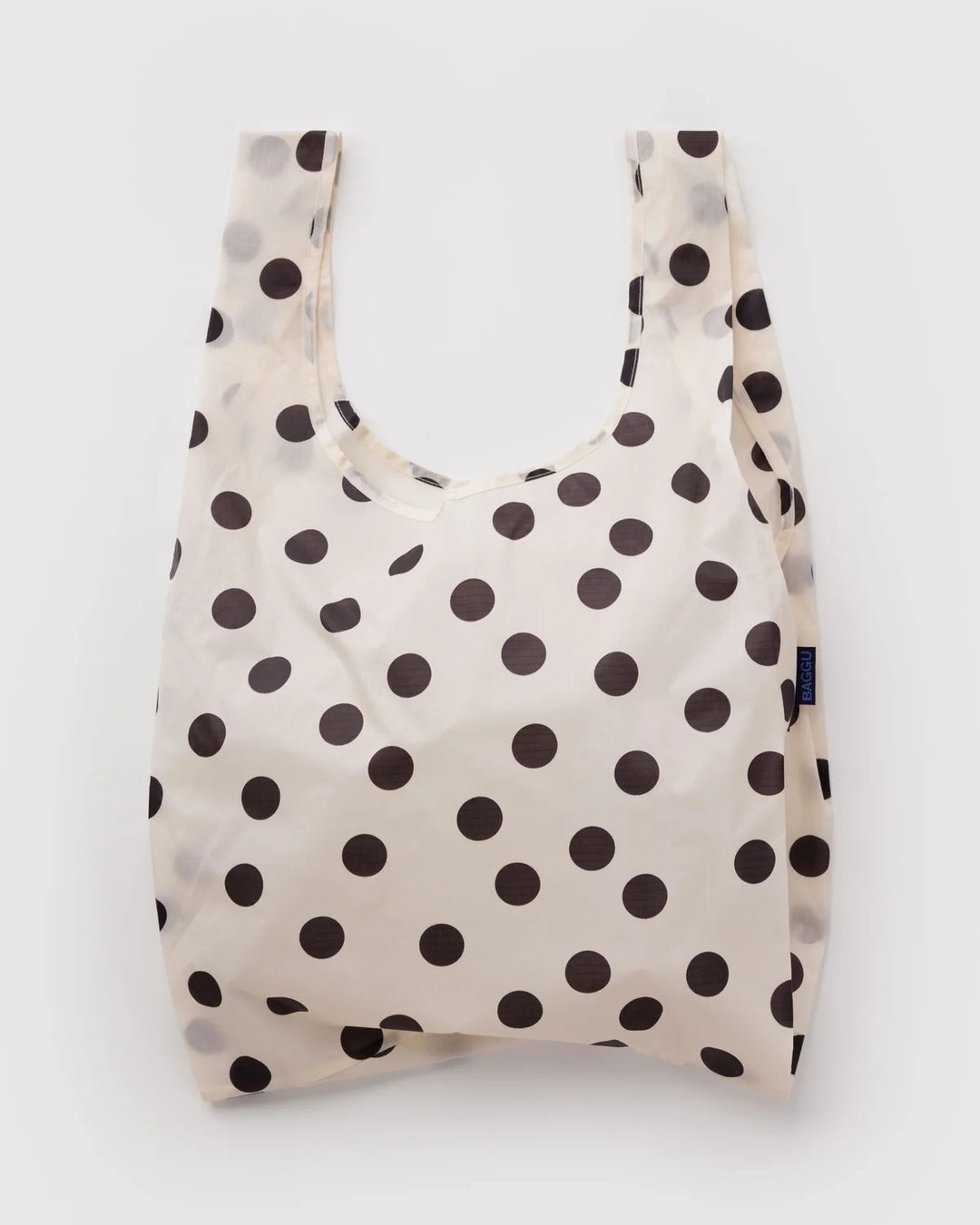 BAGGU Reusable Bag, Cream &amp; Black Polka Dot