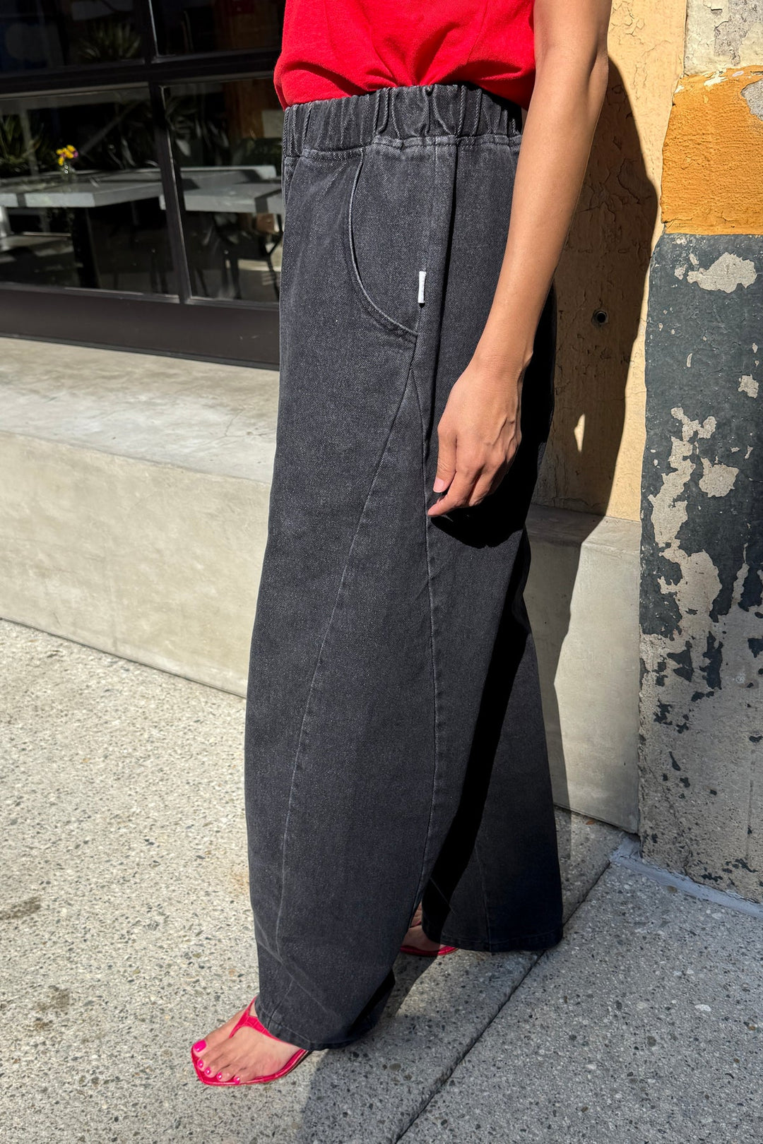 Long Arc Pants, Black Denim