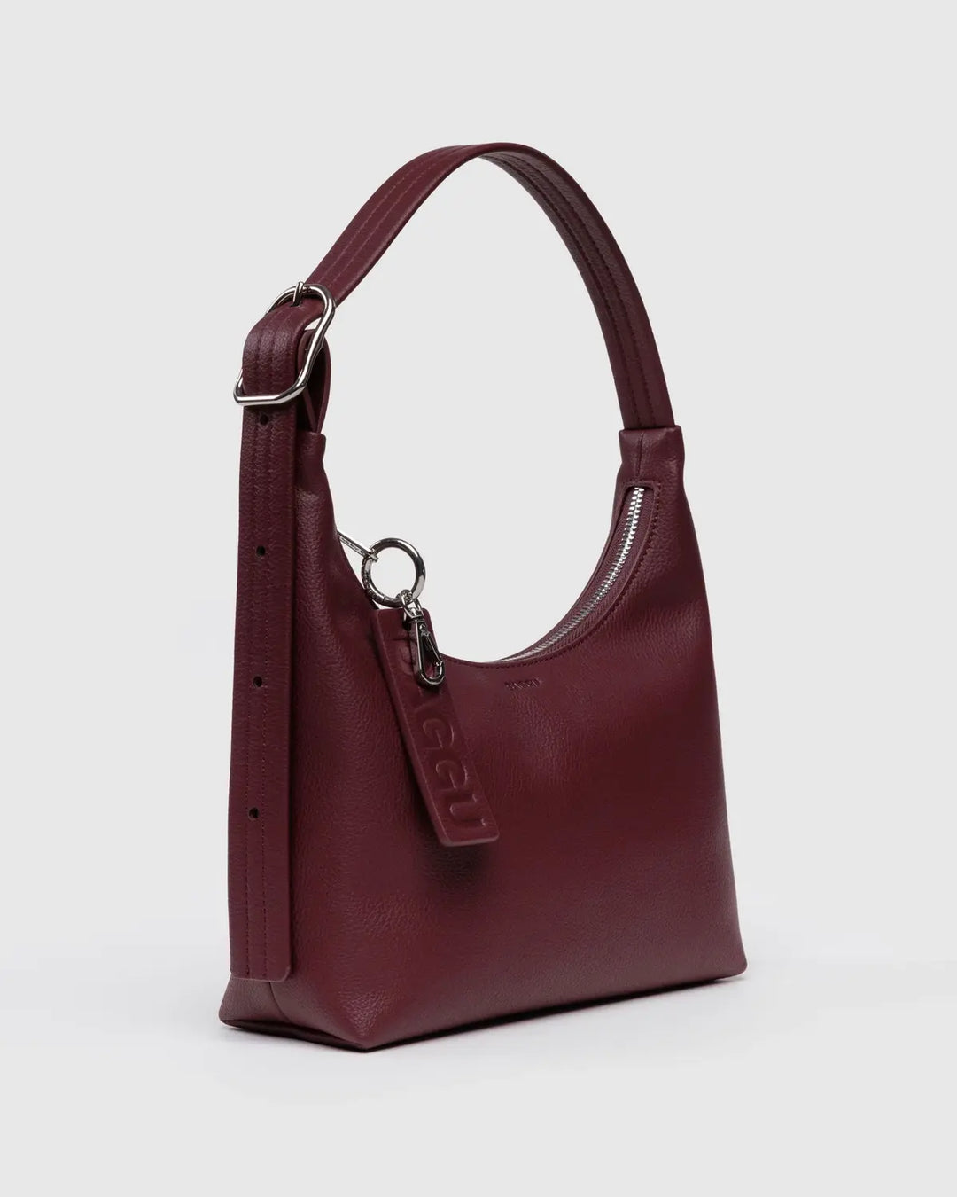 BAGGU Small Recycled Leather Shoulder Bag, Mahogany