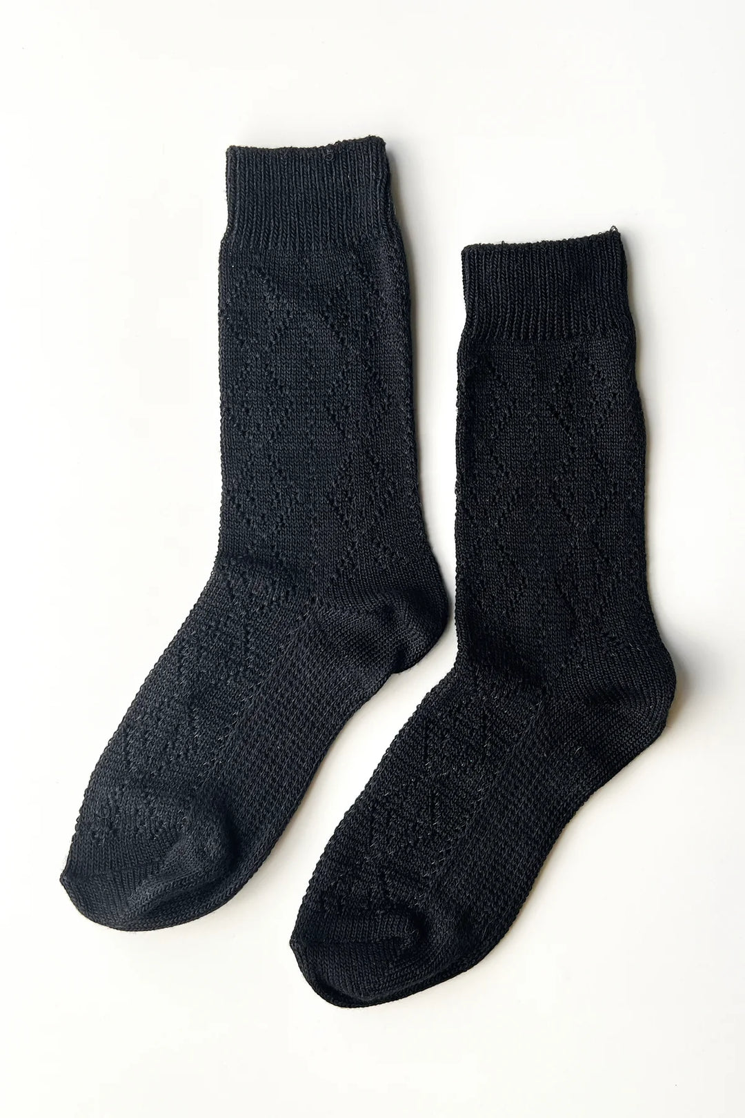 Modal Eyelet Socks, Jet Black
