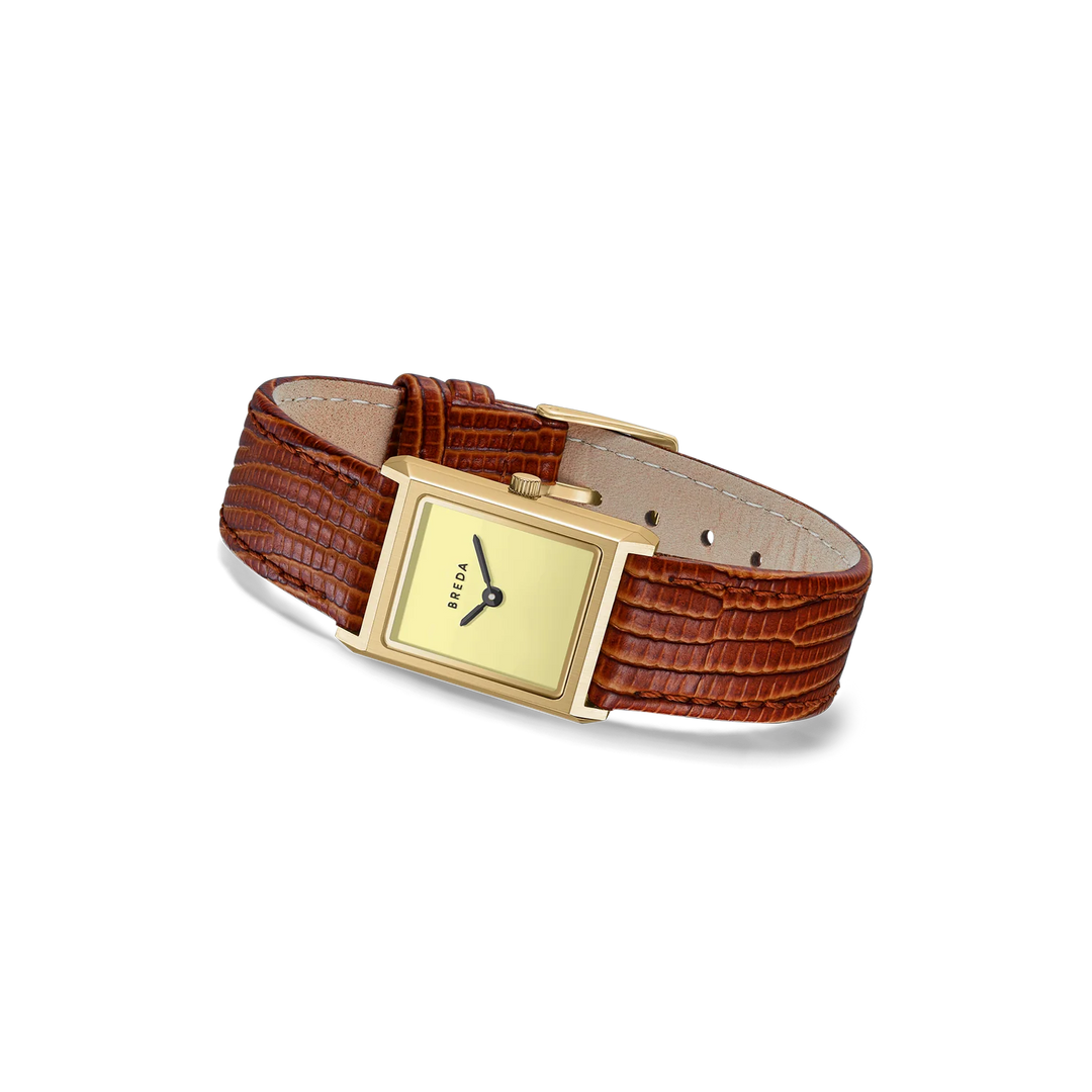 Breda - Virgil Watch, Gold/Cream (Lizard Embossed)