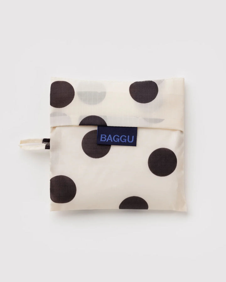 BAGGU Reusable Bag, Cream &amp; Black Polka Dot