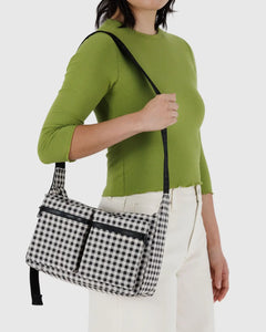 BAGGU Cargo Crossbody Bag, Black & White Gingham