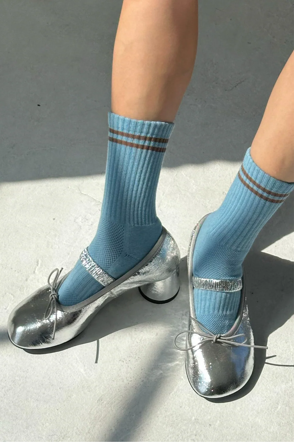 Boyfriend Socks, Powder Blue