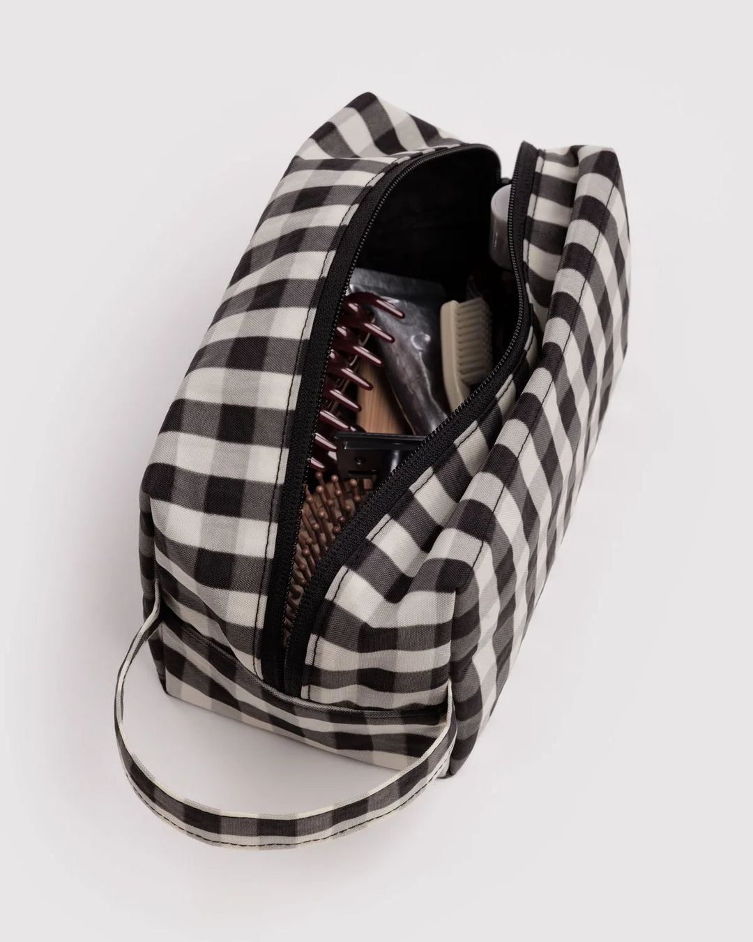 BAGGU Cosmetic Bag, Black &amp; Cream Gingham