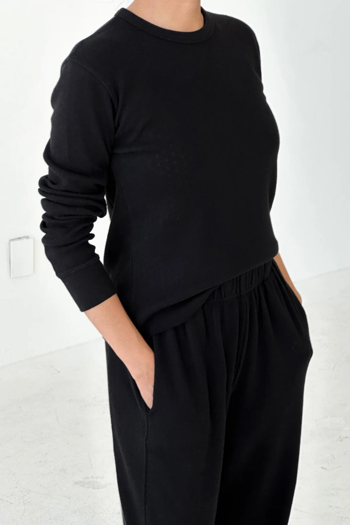 Pointelle Fundamental Tee, Black