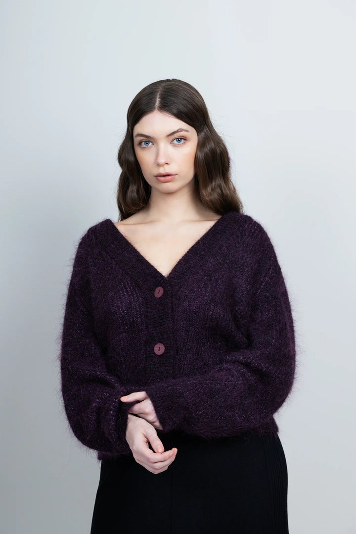 Magnea - SASHA CARDIGAN / PLUM