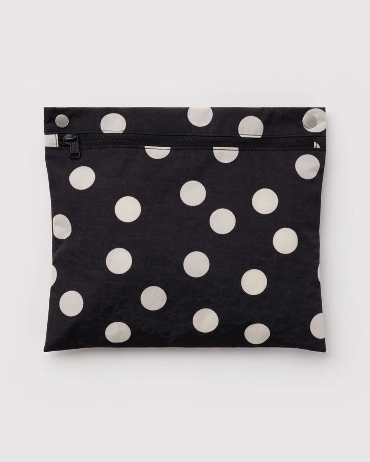 BAGGU Small Cloud Carry On, Black &amp; Cream Polka Dot