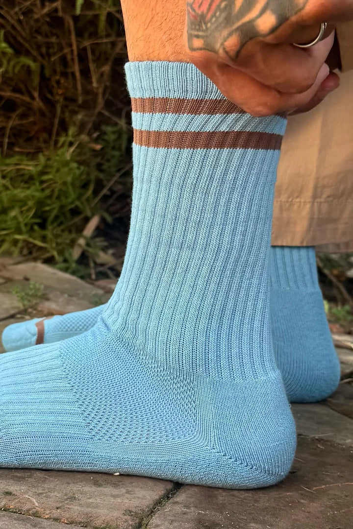 Men’s Boyfriend Socks, Powder Blue