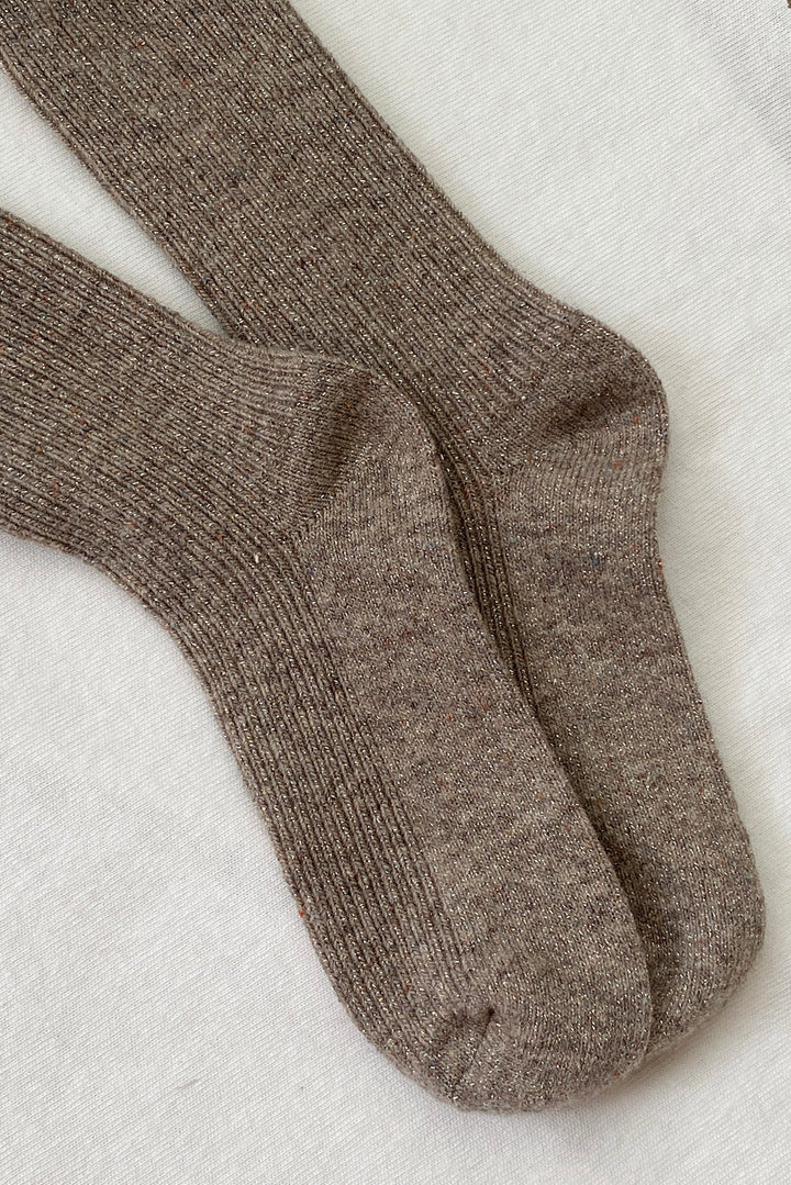 Winter Sparkle Socks, Nutmeg