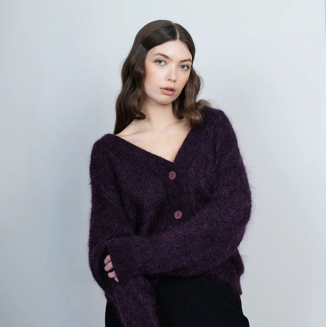Magnea - SASHA CARDIGAN / PLUM
