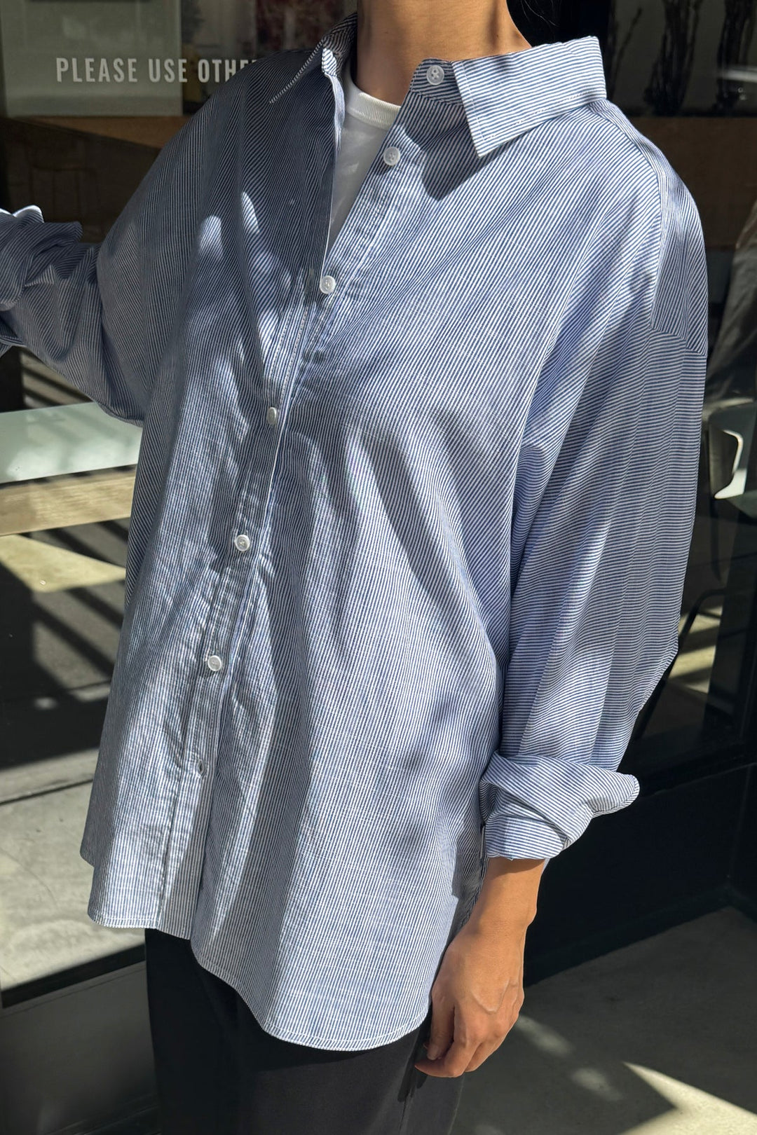 Light Weight Owen Shirt, Blue Pinstripe