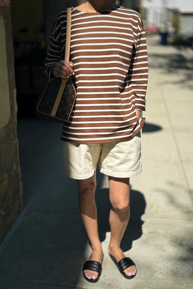 Marseille Top, Coffee Stripe