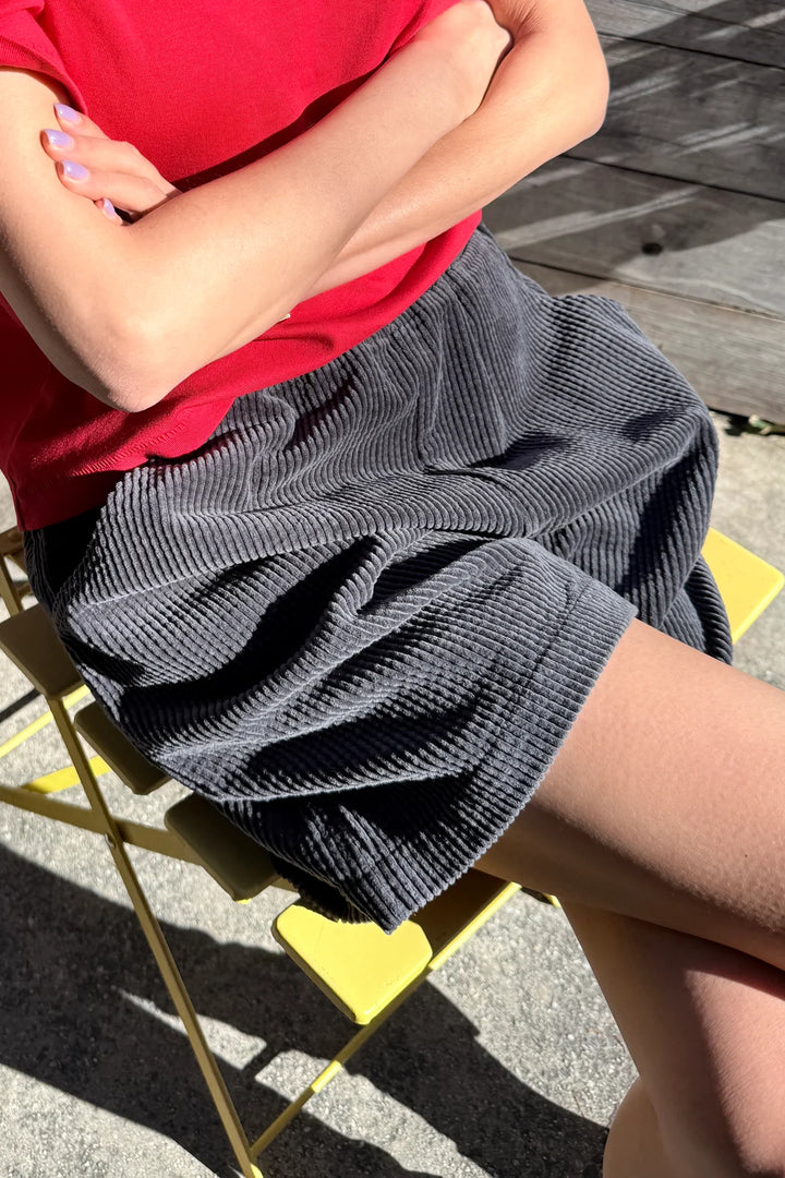 Soft Corduroy City Shorts, Charcoal