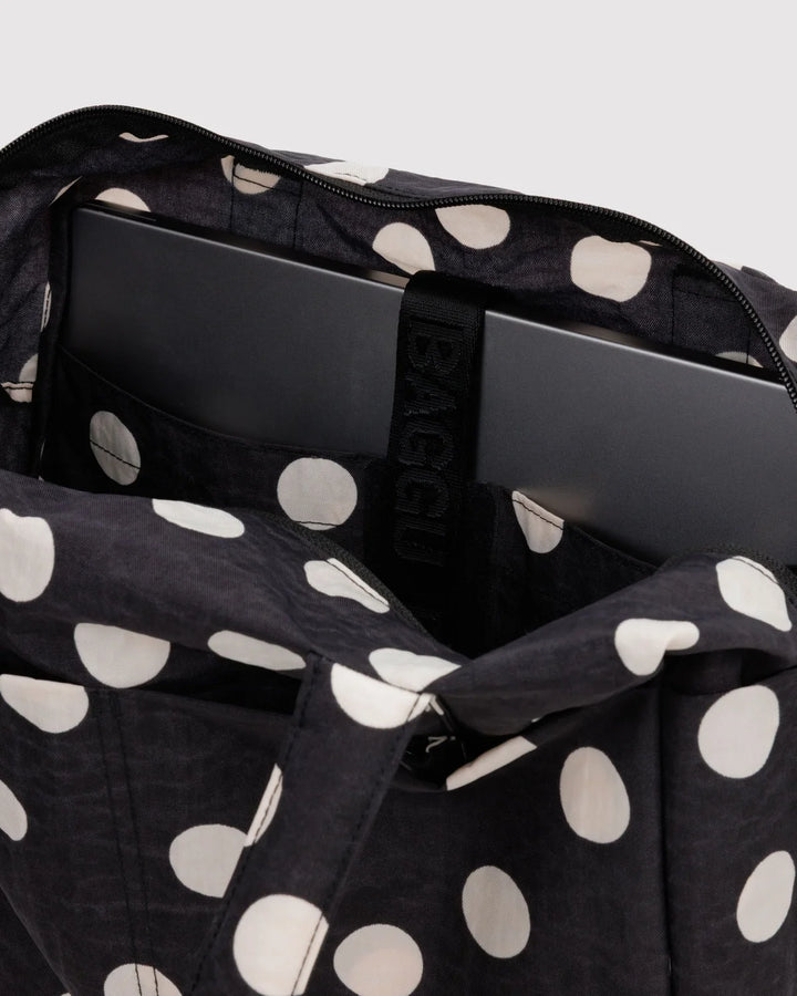 BAGGU Everyday Cloud Bag, Black &amp; Cream Polka Dot