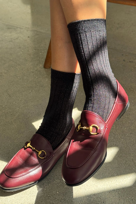 Glitter Socks, Copper Black