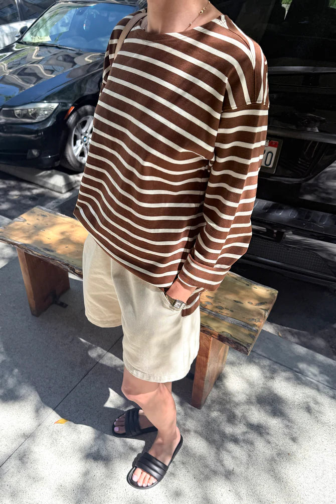 Marseille Top, Coffee Stripe