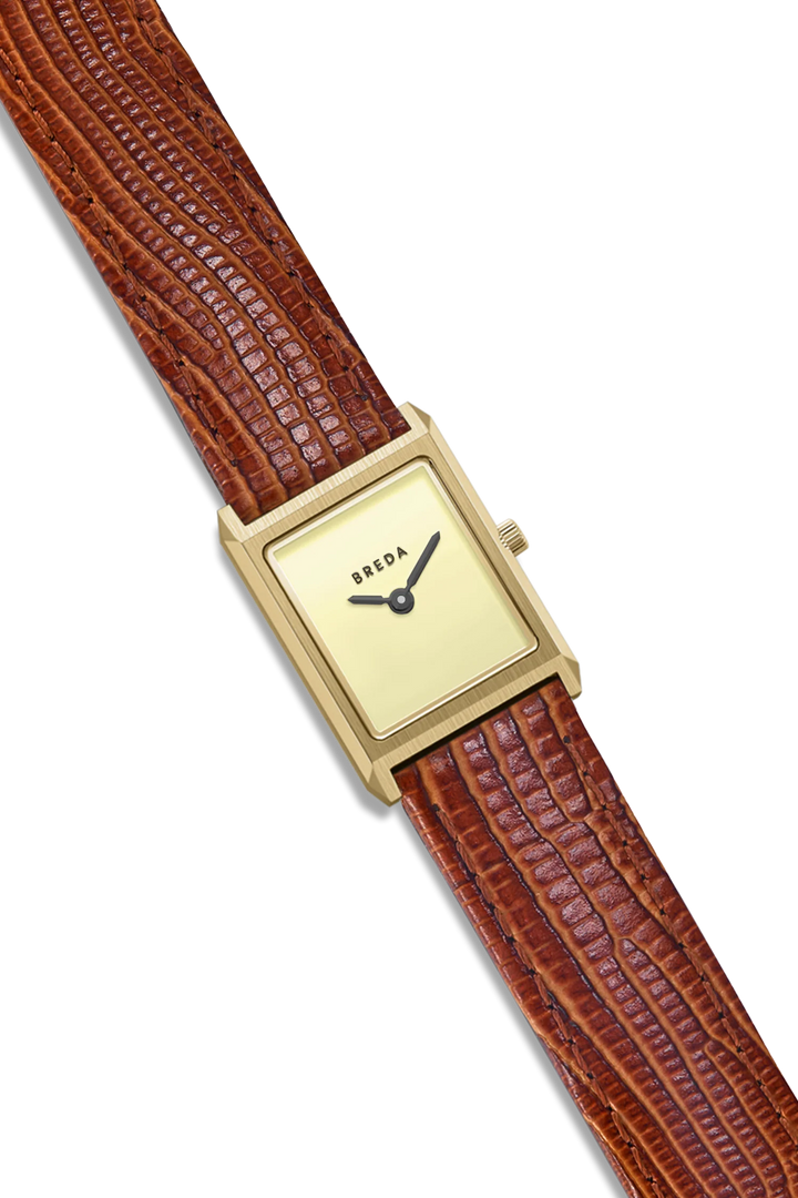 Breda - Virgil Watch, Gold/Cream (Lizard Embossed)