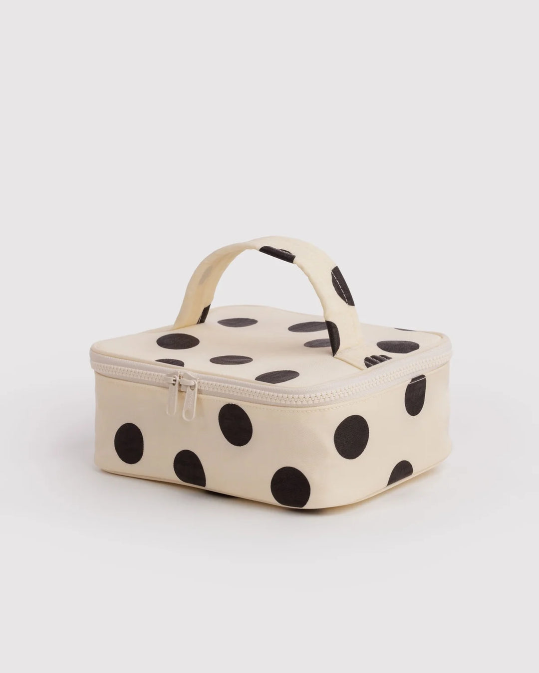 BAGGU Small Cosmetic Case, Cream &amp; Black Polka Dot