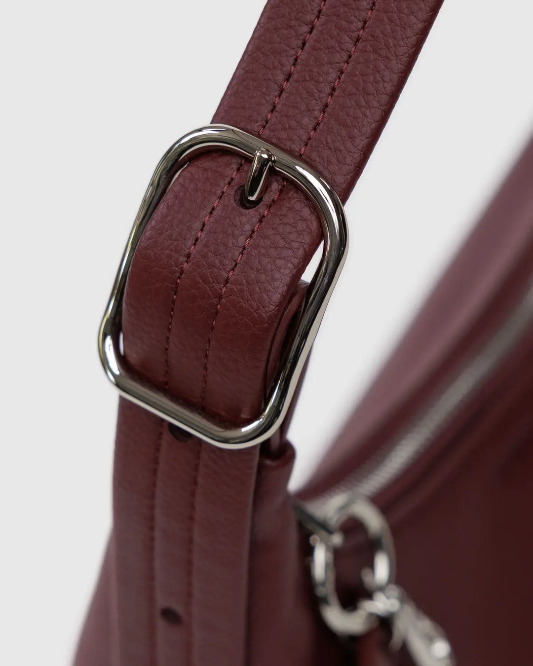BAGGU Small Recycled Leather Shoulder Bag, Mahogany