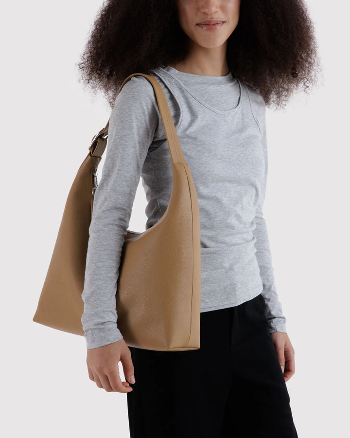 BAGGU Recycled Leather Shoulder Bag, Dune