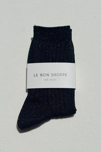 Glitter Socks, Copper Black