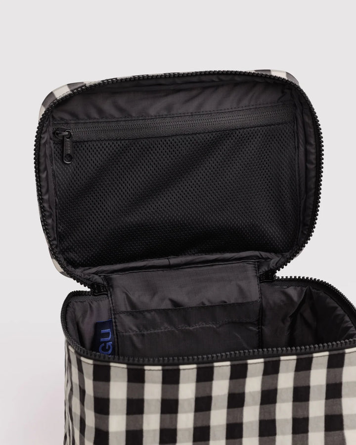 BAGGU Large Cosmetic Case, Black &amp; Cream Gingham