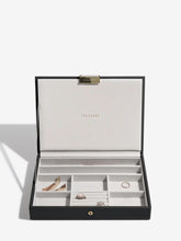 Load image into Gallery viewer, Classic Black Raffia Jewellery Box, Set of 3