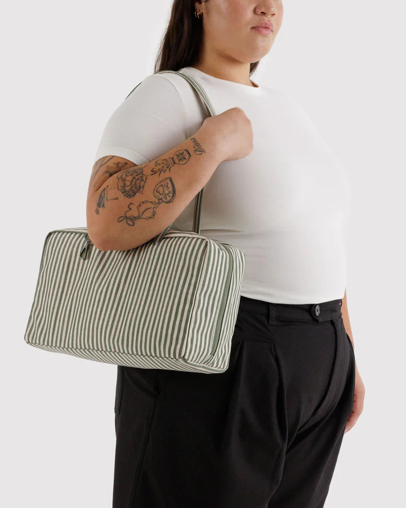 BAGGU Medium Bowler Bag, Sage Stripe