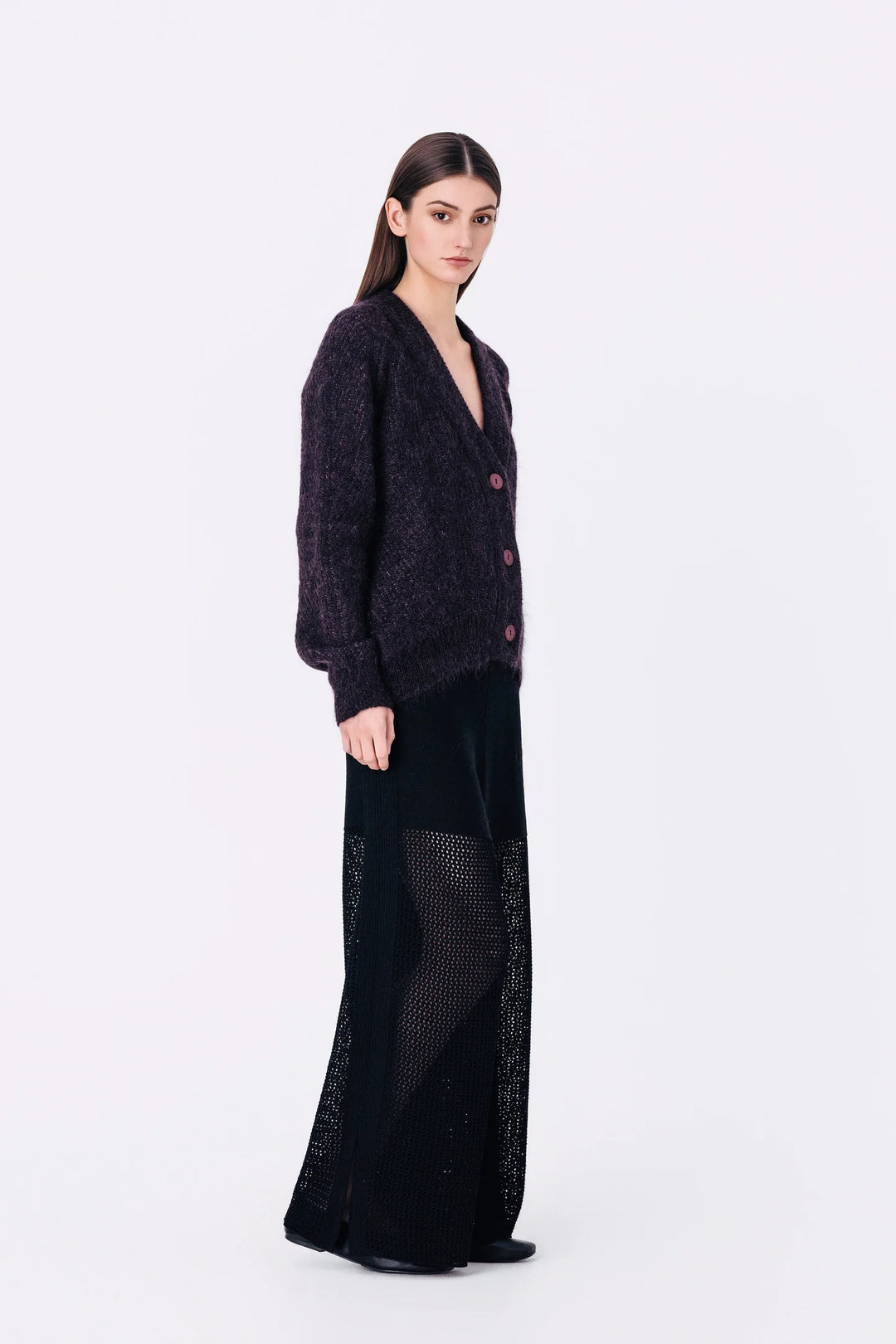 Magnea - SASHA CARDIGAN / PLUM