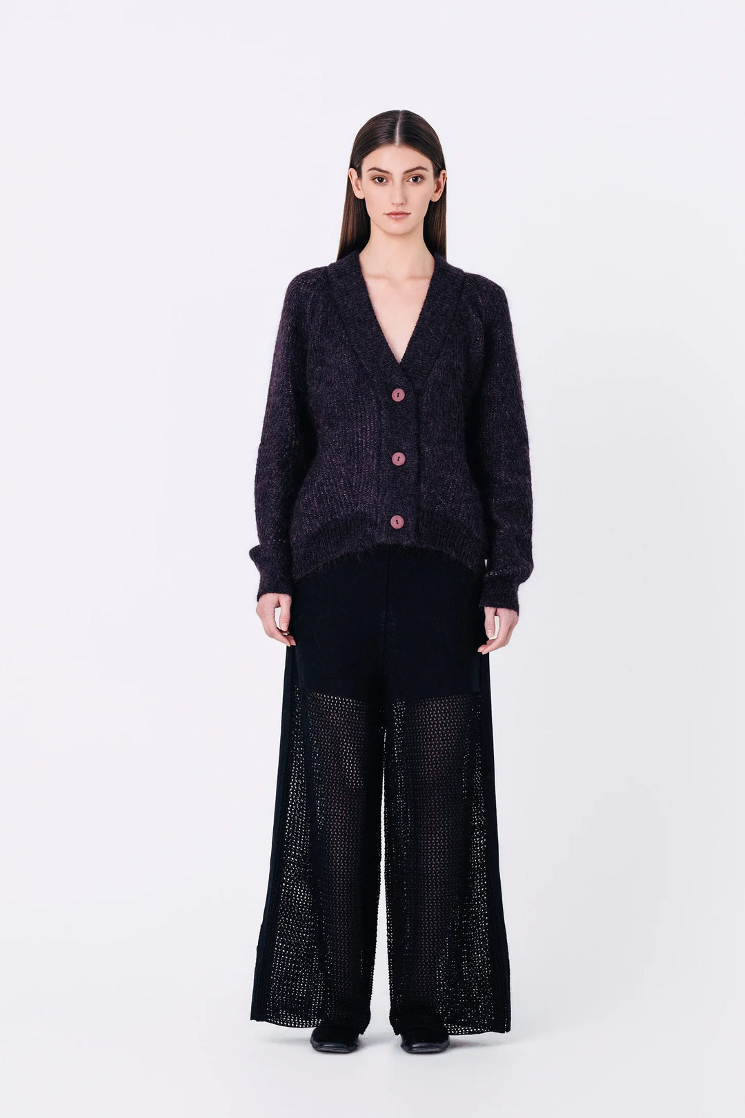 Magnea - SASHA CARDIGAN / PLUM