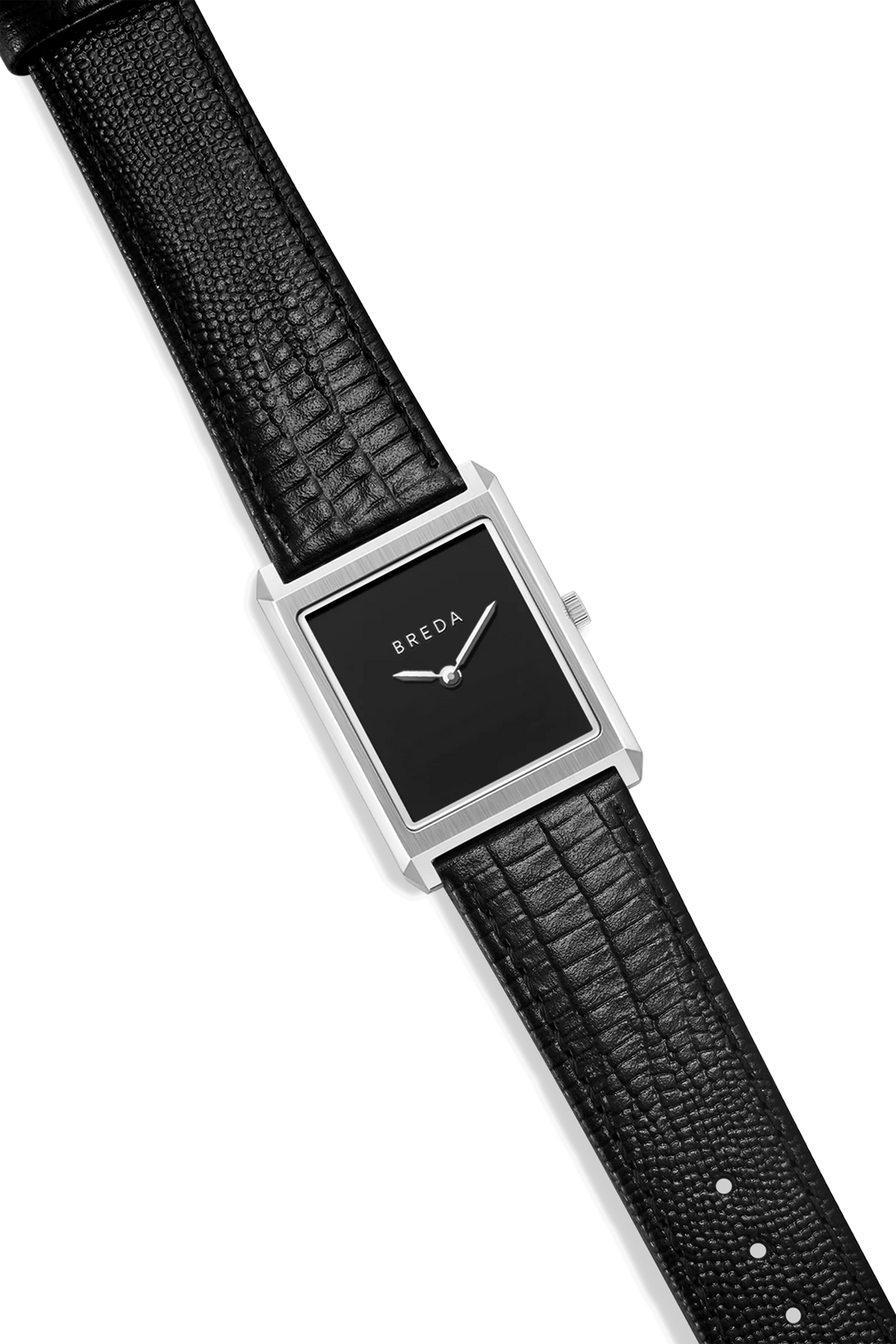Breda - Virgil Watch, Black/Silver (Lizard Embossed)