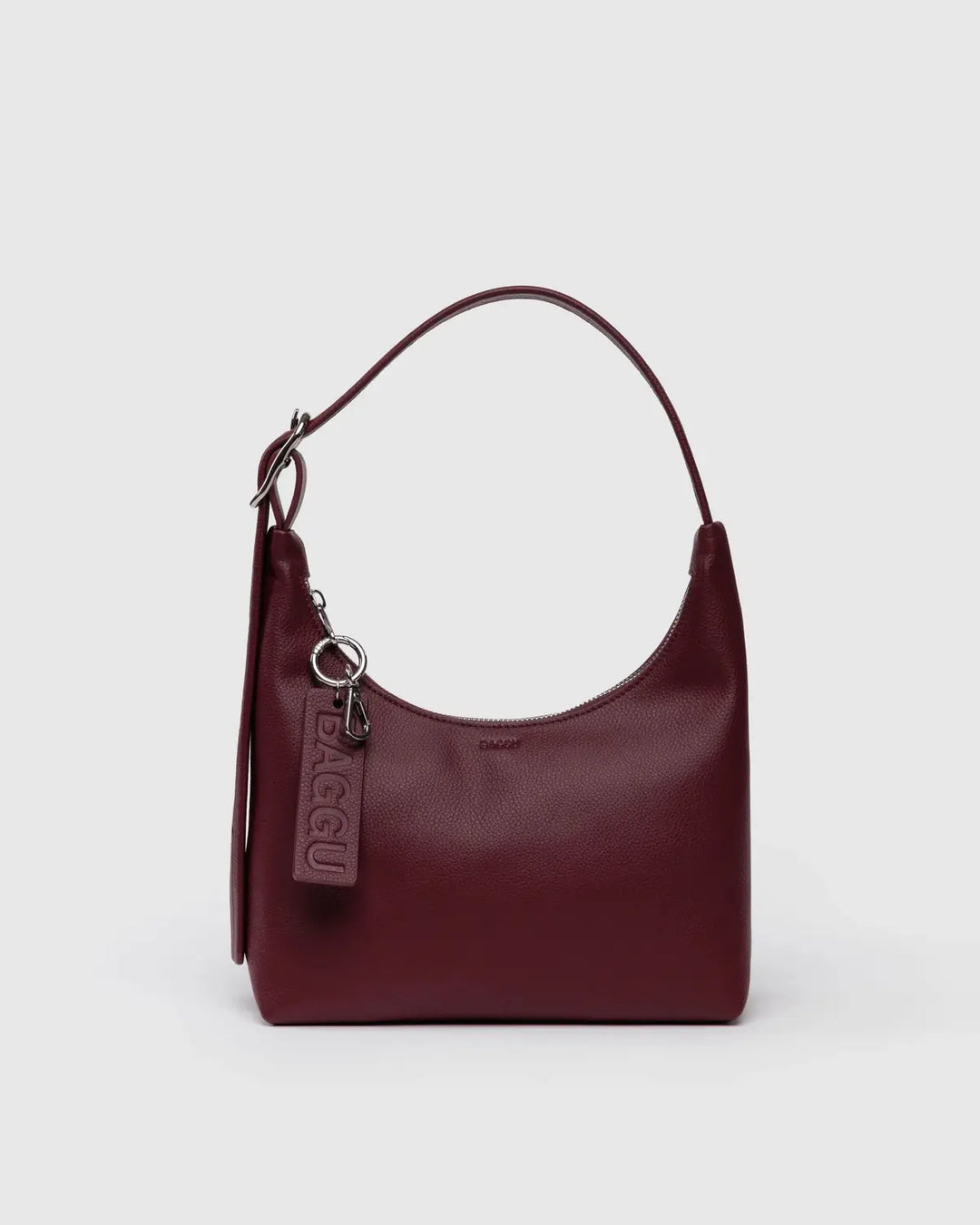 BAGGU Small Recycled Leather Shoulder Bag, Mahogany