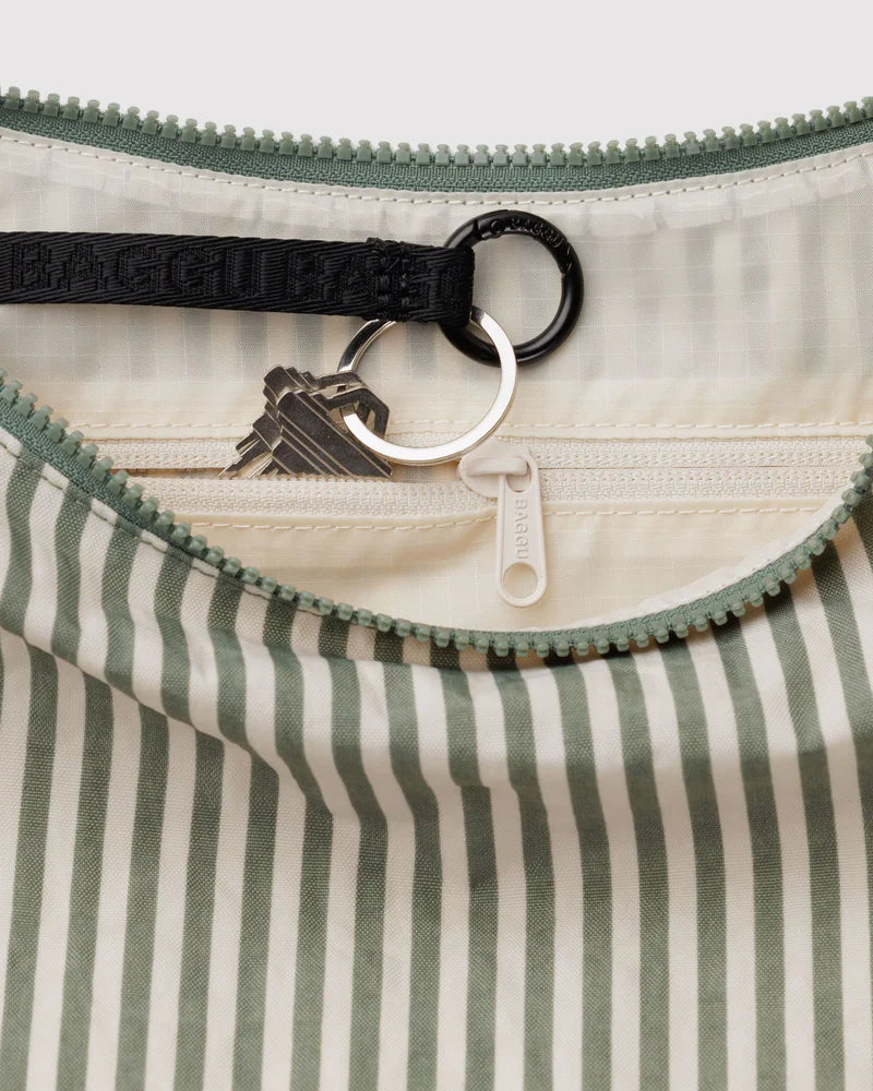 BAGGU Crescent Bag, Sage Stripe