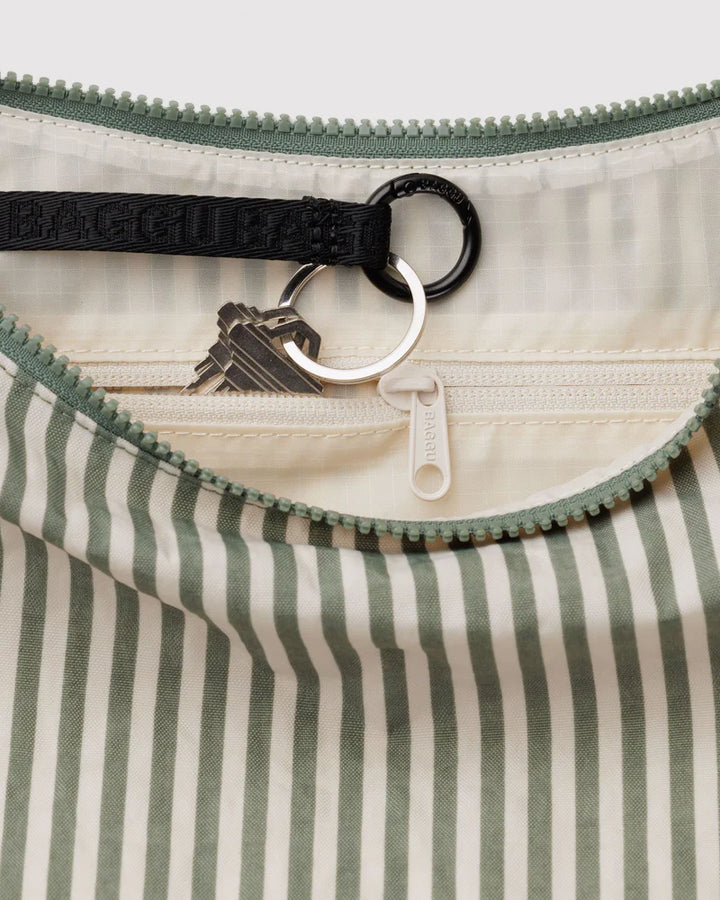 BAGGU Crescent Bag, Sage Stripe