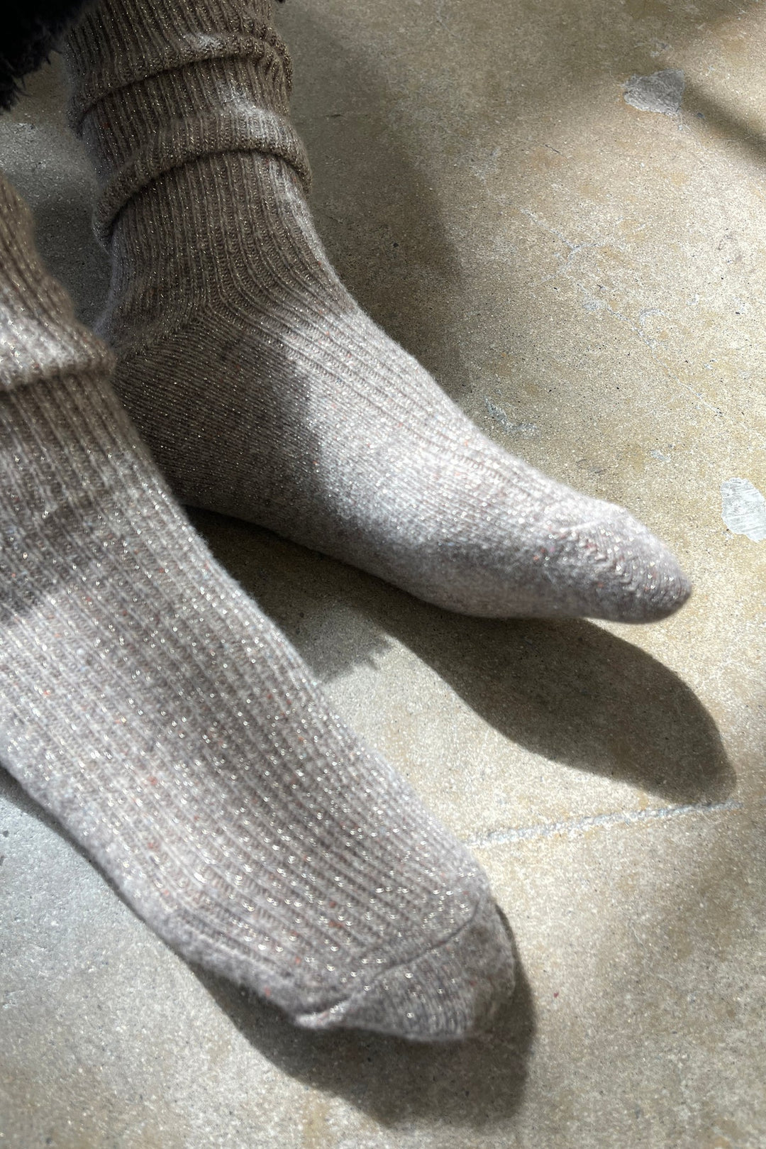 Winter Sparkle Socks, Nutmeg