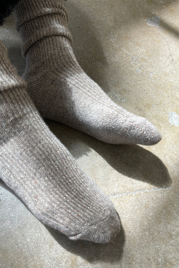 Winter Sparkle Socks, Nutmeg