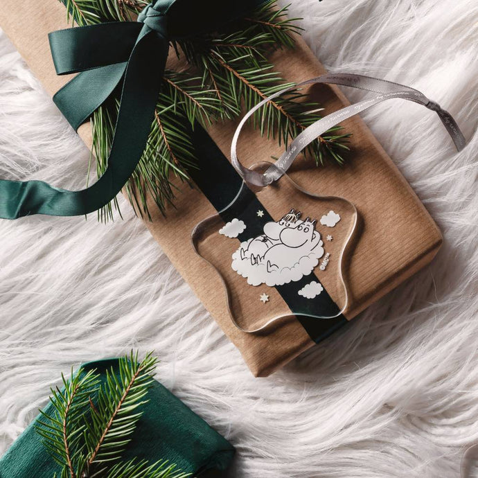 Moomin Glass Ornament, Moomintroll & Snorkmaiden