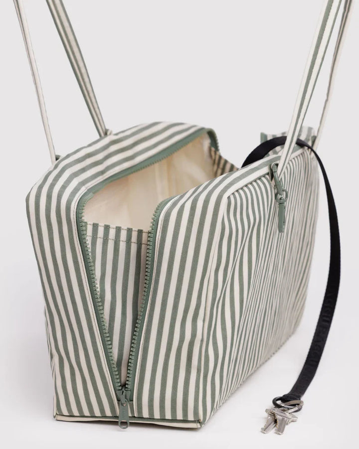 BAGGU Medium Bowler Bag, Sage Stripe