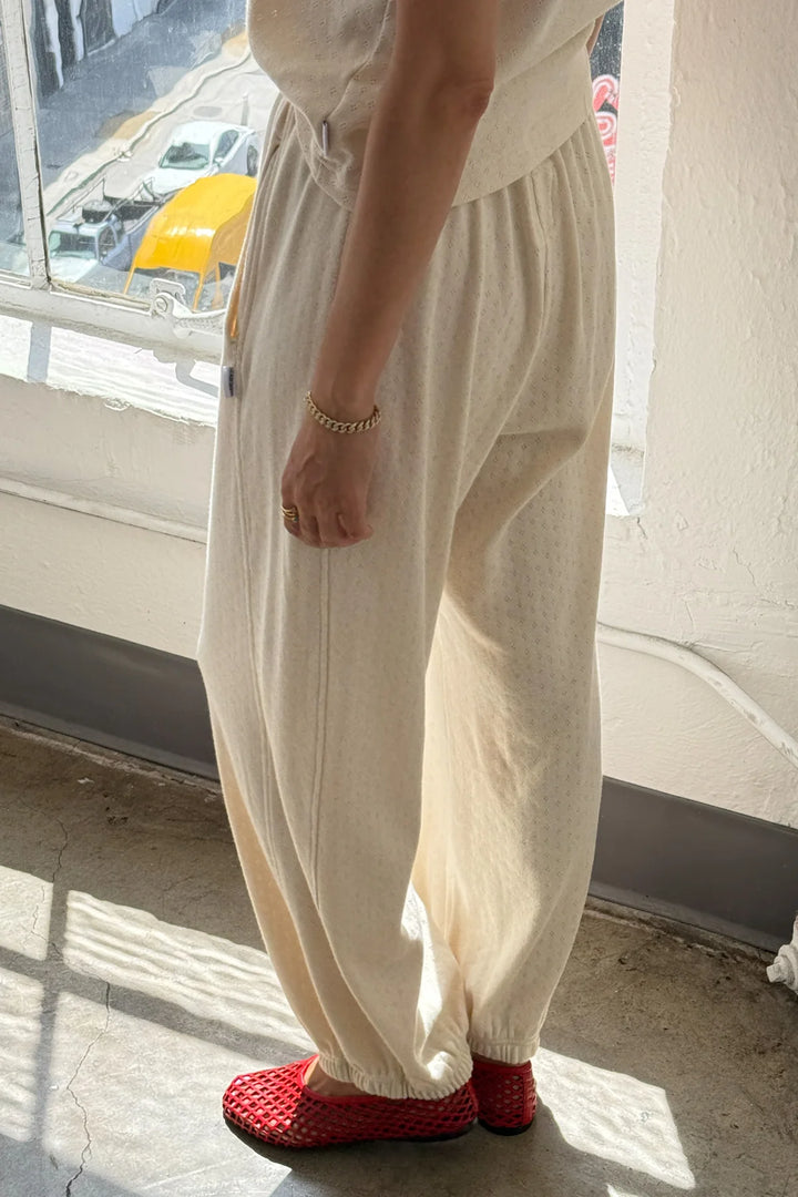 Pointelle Balloon Pants, Naturel