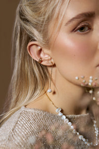 Orchid Pearl & Link Earrings