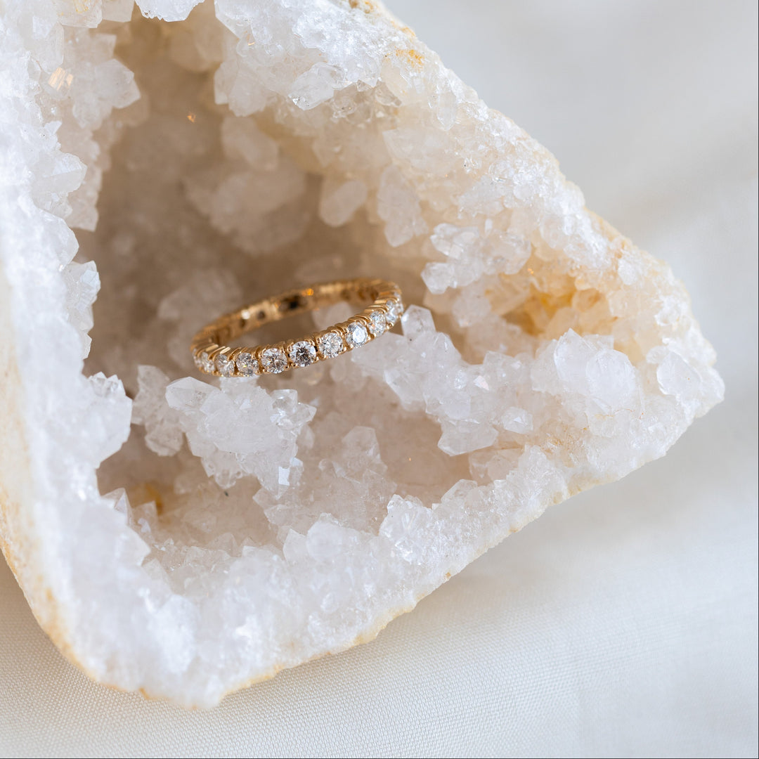 Diamond Eternity Ring Band, Size 53 EU