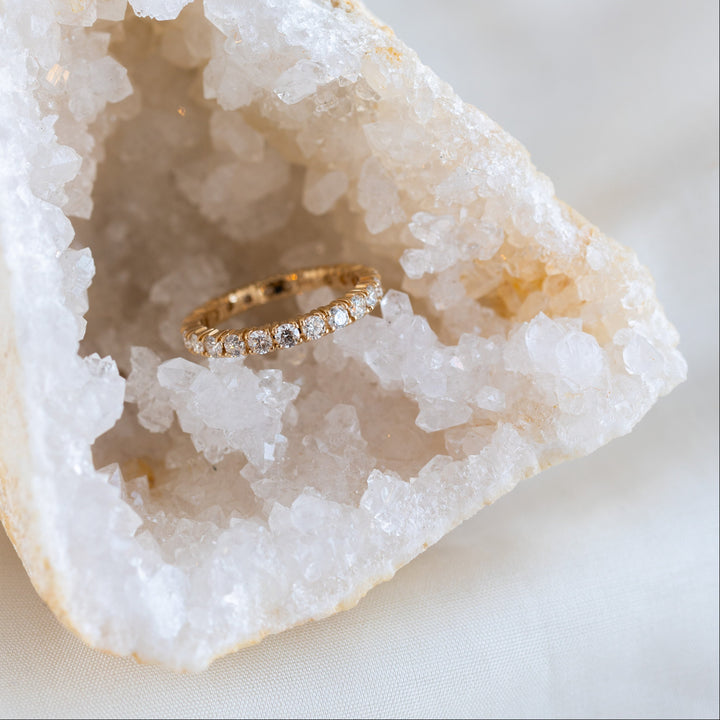 Diamond Eternity Ring Band, Size 53 EU
